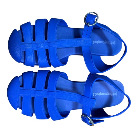 Jeffrey Campbell Jelly Platform Sandals Womens Blue Excellent Fisherman 90s Y2K - Picture 2 of 4